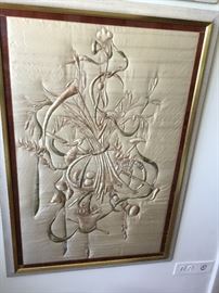 Silk stitched art from 1920. $400 each set of 2