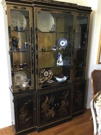 Beautiful Asian carved china cabinet $750