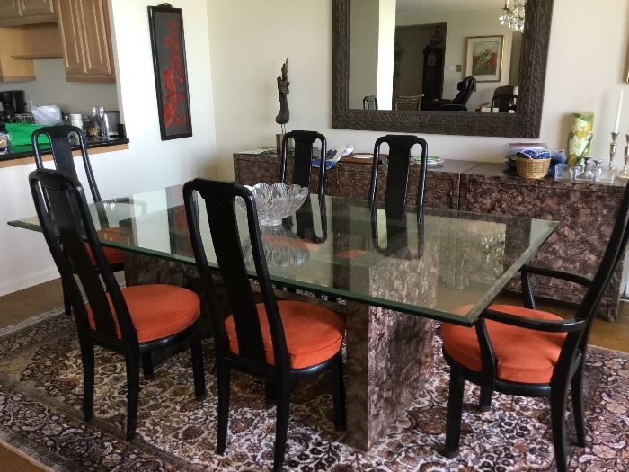 Modern dining table /and matching buffet $700