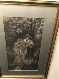 Vintage art purchased from Marshall Fields $100
