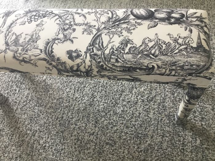 Beautiful bench in Victorian fabric $175