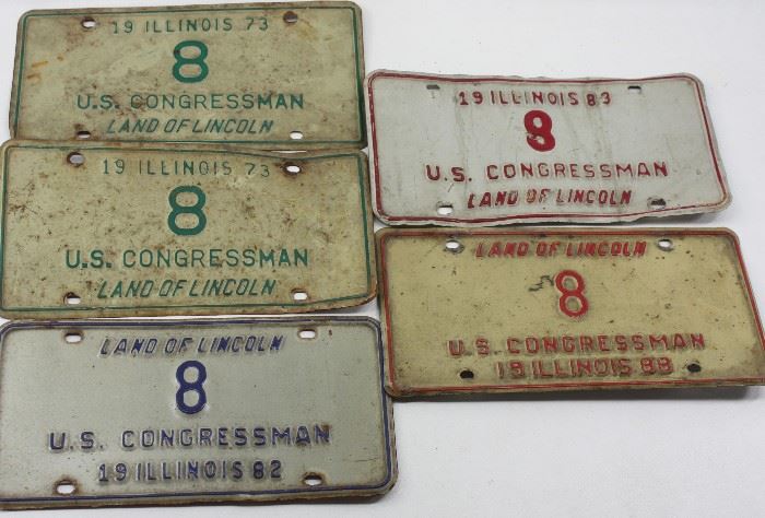 Congressional License Plates from Congressman Dan Rostenkowski's Estate. Chicago, Illinois U.S. Politics