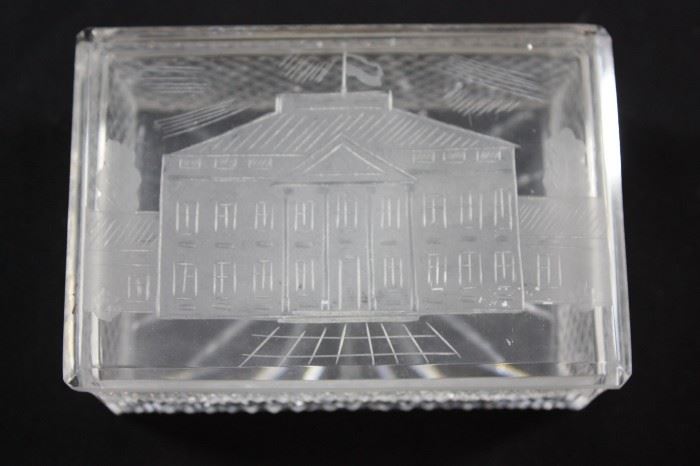 White House crystal box from Congressman Dan Rostenkowski's Estate. Chicago, Illinois U.S. Politics