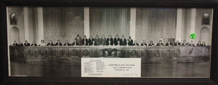 House Ways and Means Committee portrait with George Bush from Congressman Dan Rostenkowski's Estate. Chicago, Illinois U.S. Politics
