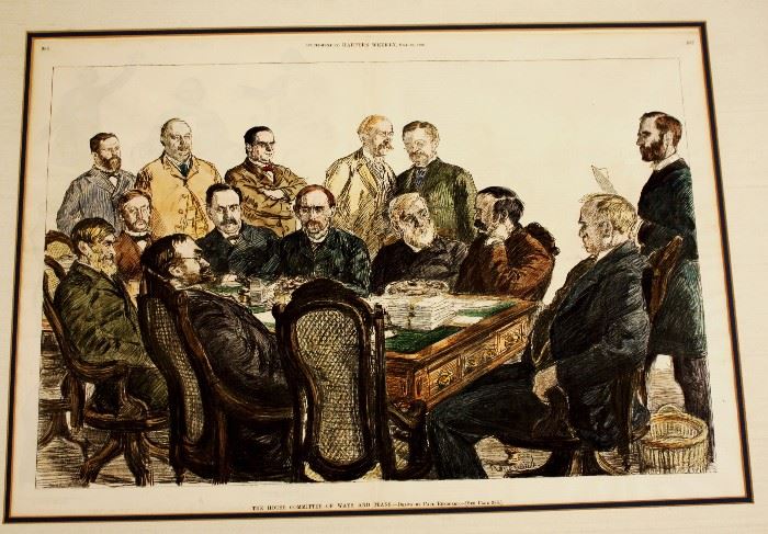 Original House Ways and Means Committee picture from Harper's Weekly, settling an internal bet from Congressman Dan Rostenkowski's Estate. Chicago, Illinois U.S. Politics