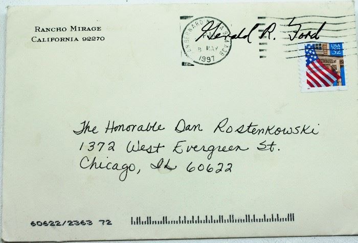 President Ford's letter to Congressman Rostenkowski from Congressman Dan Rostenkowski's Estate. Chicago, Illinois U.S. Politics