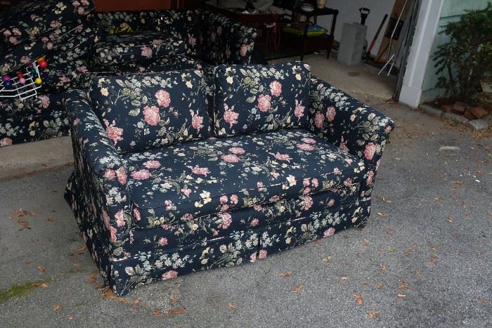 Upholstered love seat, part of set with sofa. Very clean, no signs of wear.