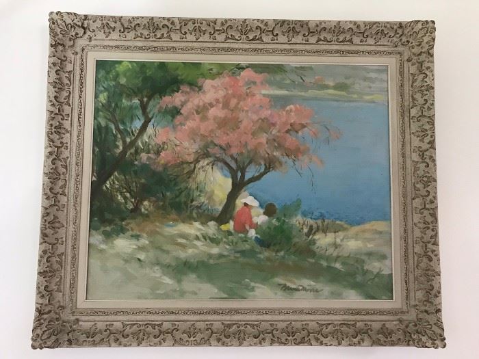 Signed Oil Painting Titled The Pink Tree