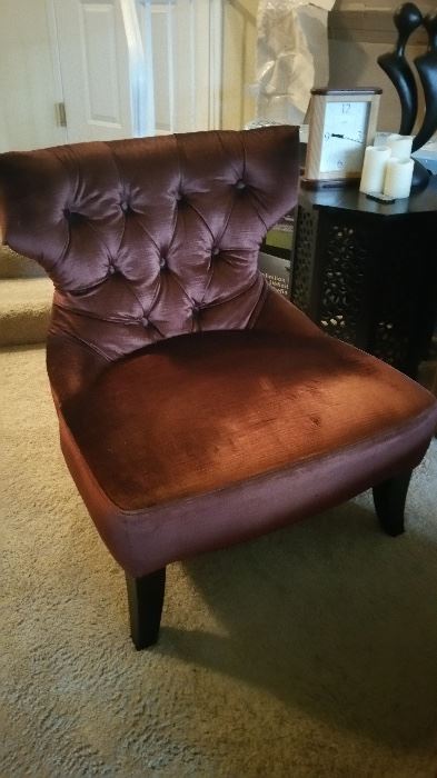 Plush tufted side chair