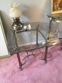 Glass/Brass end table