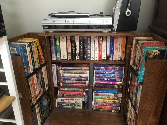 VHS tapes, cabinet