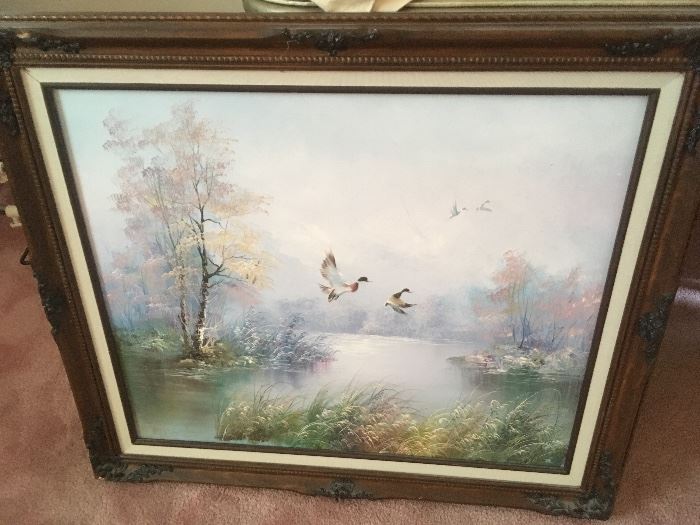 Duck oil painting