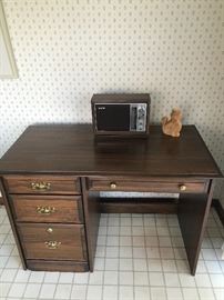 Desk with vintage Sony radio!