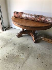 1/2 of a 60' diameter oak table!