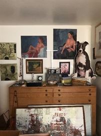 Large multi drawer dresser and signed and numbered art work thru-out the house!