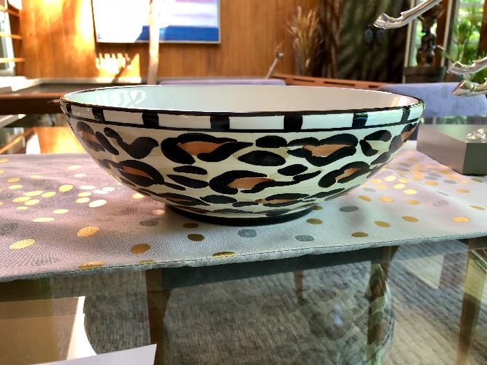 Majolica Filli Mari for Vespucci Ceramic "Leopard" Bowl