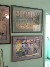 Miami Estate: Numerous Watercolors, framed and unframed, by Ruel Crompton Tuttle (American, 1866-1950). Mostly of European Subjects.