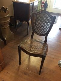 HV. French Provincial Caned Side Chair with shield back.