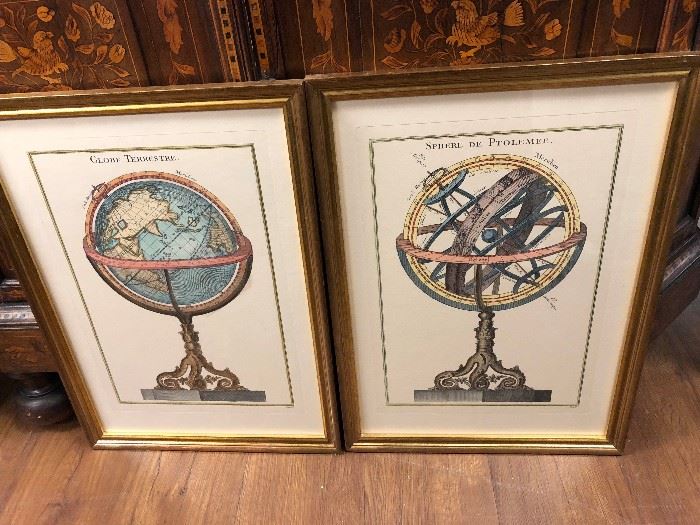 Miami. Pair of Antique Globe Prints.