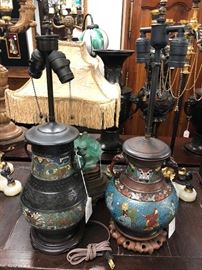 HV. Chinese Cloisonne Lamps