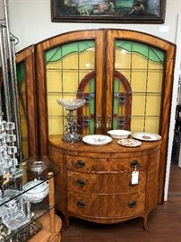Miami. Stained Glass Doors. HV. Demilune Chest of Drawers.