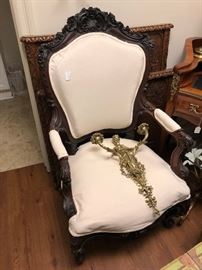 Victorian Rococo Revival Rosewood Armchair