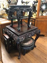 Numerous Chinese Rosewood/Teak Tables