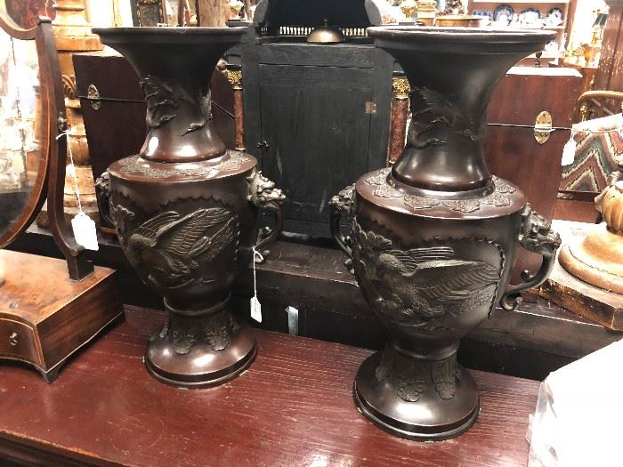 Pair of Asian Bronze Vases.
