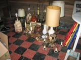 collection of vintage lamps