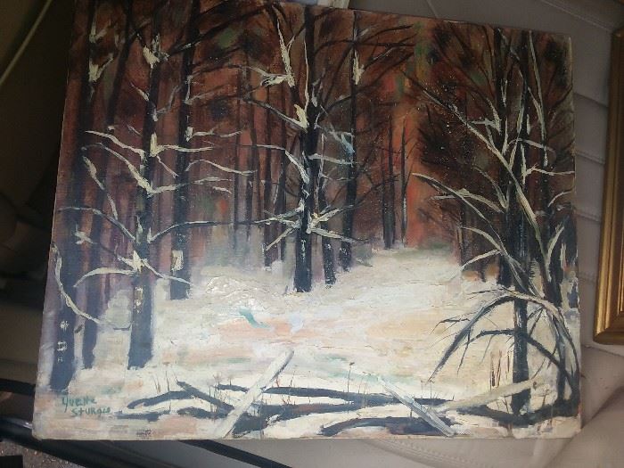 yvette sturgis winter scene oil painting