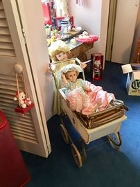 Collectible dolls and carriage