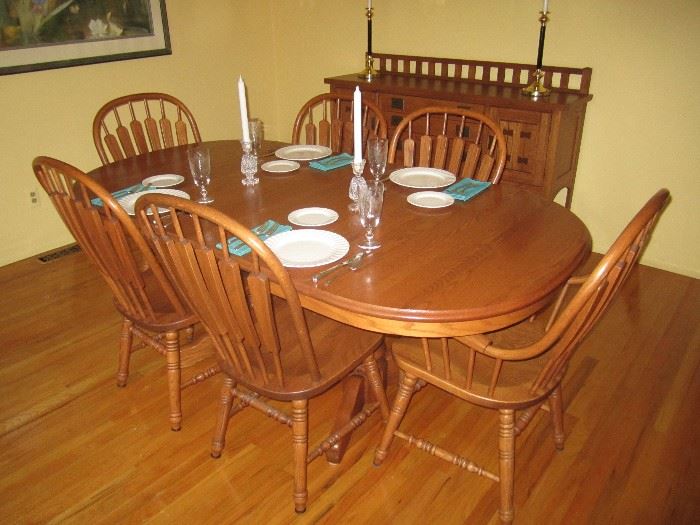 Oak dining room set