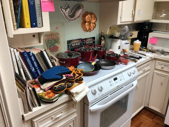 Cookbooks, cookware, kitchen items