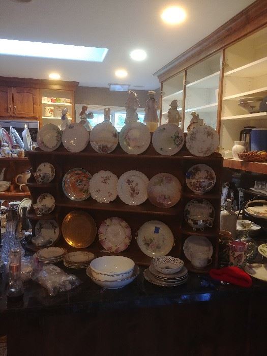 Hand painted plates, some Limoges, many Japanese, German and Bavarian