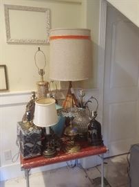 Mid-century and brass lamps