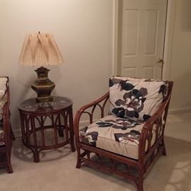 retro rattan table and chairs