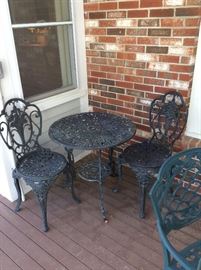 Aluminum outdoor bistro set