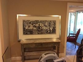 Large framed grave rubbing