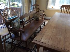 Antique pine bench