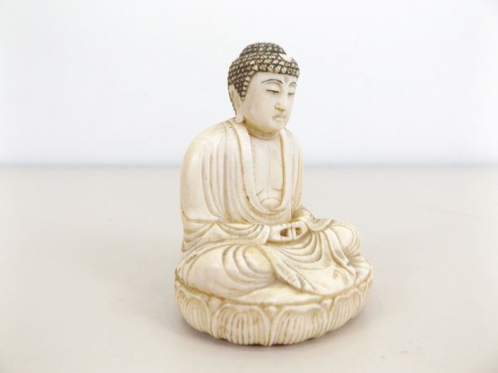 Antique Signed Ivory/Bone Buddha Netsuke

