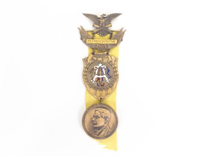 Antique 1911 GAR Civil War Veterans Ribbon Medal
