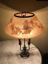 PAIRPOINT ORIGINAL SIGNED FULL VIEW OF GLASS FLORAL SHADE CIRCA 1920'S