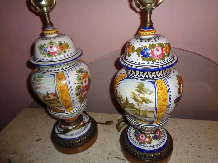 RARE ANTIQUE ITALIAN TABLE LAMPS WITH NO DAMAGE