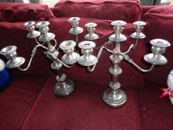 SIGNED ANTIQUE PAIR CANDEOBERA'S VICTORIAN ROCOCO