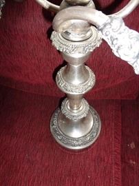 CLOSE UP VIEWSIGNED ANTIQUE PAIR CANDEOBERA'S VICTORIAN ROCOCO