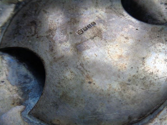 CLOSE UP VIEW OF SIGNATURE SIGNED ANTIQUE PAIR CANDEOBERA'S VICTORIAN ROCOCO