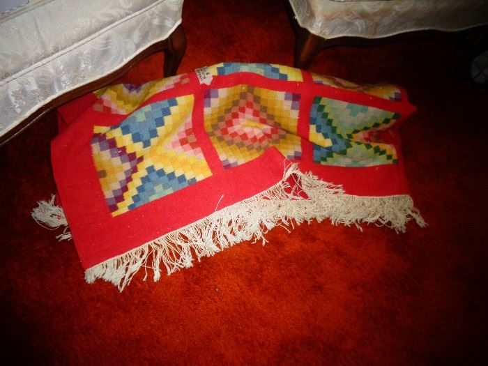 GEOMETRICAL RARE FINELY WOVEN FLOOR RUG