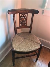 Set of Antique Rush Seat Chairs