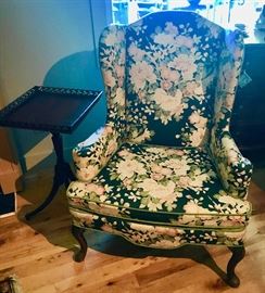 Floral Wing Back Chair