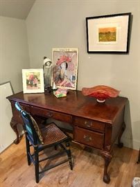 Queen Ann Desk / Chair / Artwork